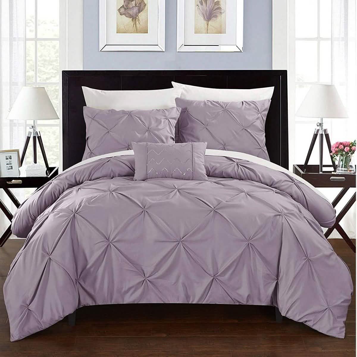 Armi Pinch-Pleated Microfiber Duvet Cover Set