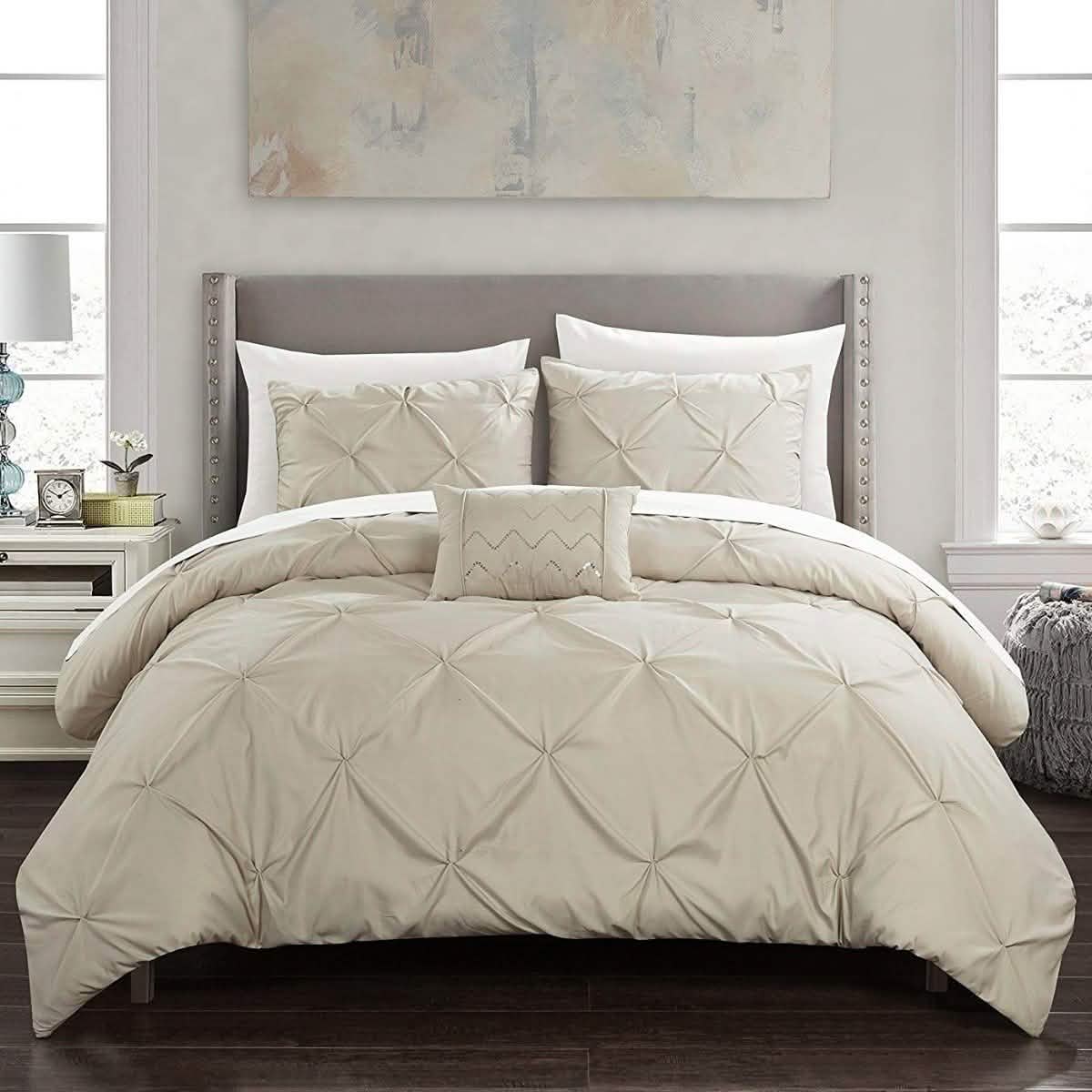 Armi Pinch-Pleated Microfiber Duvet Cover Set