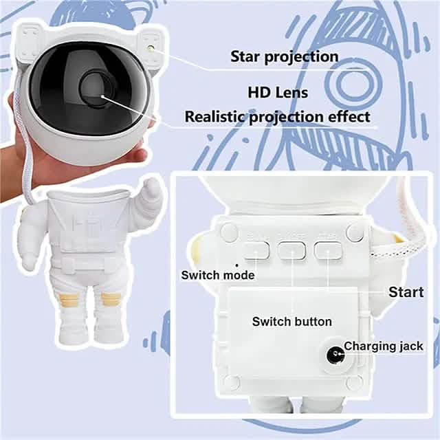 Astronaut Galaxy Starry Sky Projector with Timer Remote