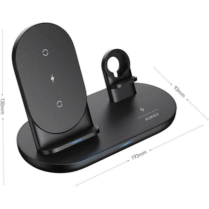 AUKEY 3-in-1 Wireless Charger Black