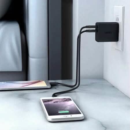 Aukey AMP Wall Charger Dual Port 4.8A USB Charger