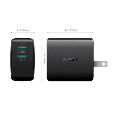 Aukey AMP Wall Charger Dual Port 4.8A USB Charger