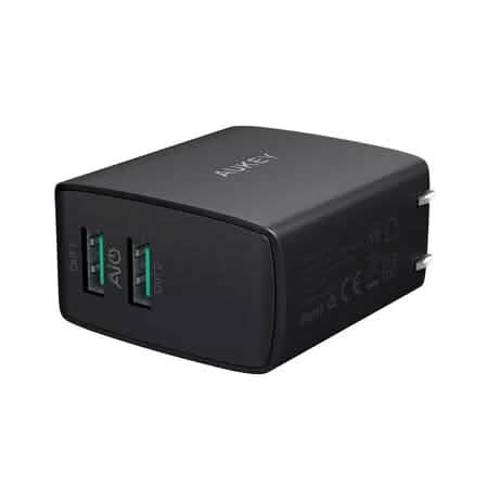 Aukey AMP Wall Charger Dual Port 4.8A USB Charger
