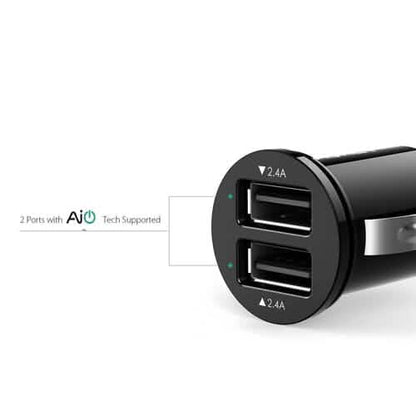 Aukey Universal True AiPOWER 24W 4.8A Dual Port Car Charger (Refurbished)
