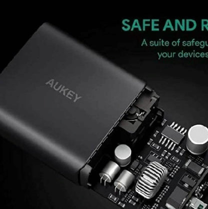Aukey USB Wall Charger, Dual Port, USB-C 46W Power Delivery (Refurbished)