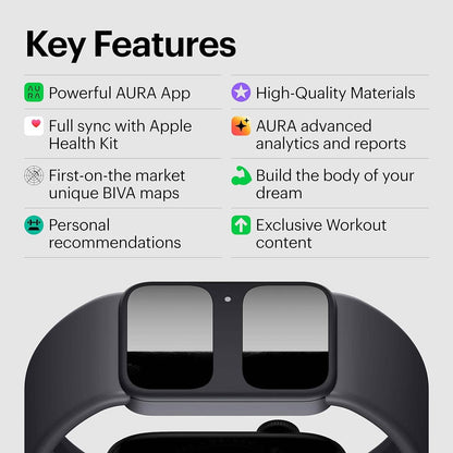 AURA Strap 2 Compatible w Apple Watch (45/49 mm (44/42mm), Coal Black)  (Refurbished)