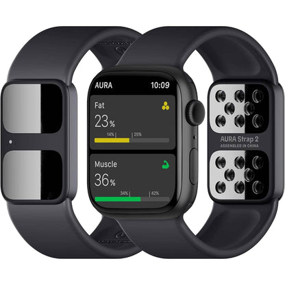 AURA Strap 2 Compatible w Apple Watch (45/49 mm (44/42mm), Coal Black)  (Refurbished)