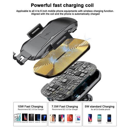 Automatic Clamping Wireless Car Charger Mount