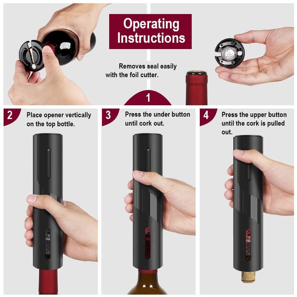 Automatic Electric Wine Bottle Corkscrew Opener