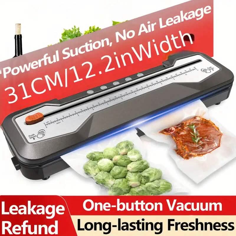 Automatic One-Touch Food Vacuum Sealer 5 Modes with 15 Sealer Bags and Built-in Cutter