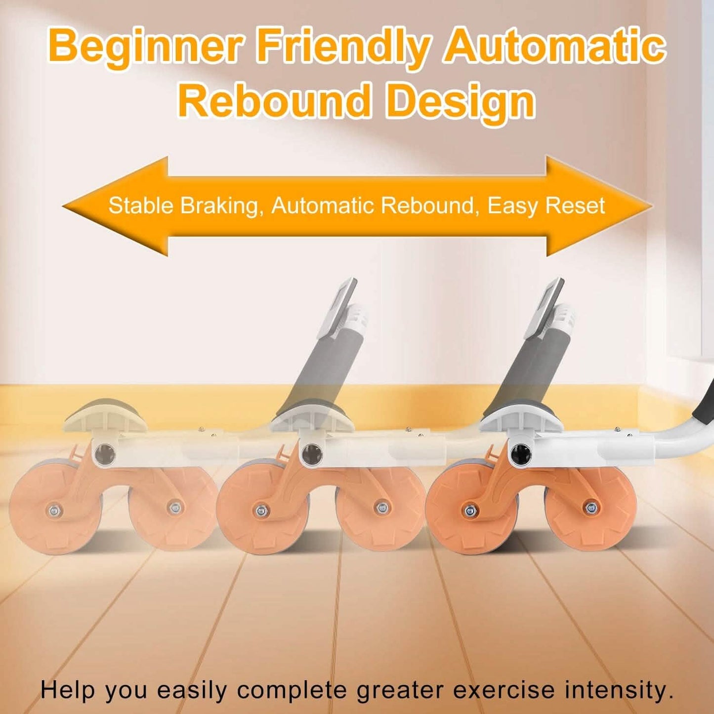 Automatic Rebound Abdominal Wheel Roller for Core Strength with Timer Kneel Pad
