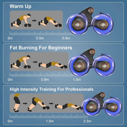 Automatic Rebound Anti-Slip AB Roller Wheel with Knee Pad Holder