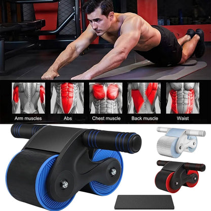 Automatic Rebound Anti-Slip AB Roller Wheel with Knee Pad Holder