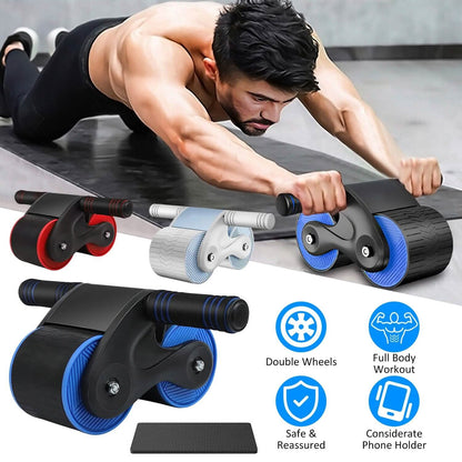 Automatic Rebound Anti-Slip AB Roller Wheel with Knee Pad Holder
