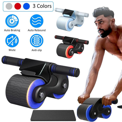 Automatic Rebound Anti-Slip AB Roller Wheel with Knee Pad Holder