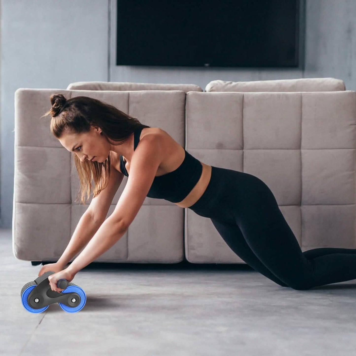 Automatic Rebound Anti-Slip AB Roller Wheel with Knee Pad Holder