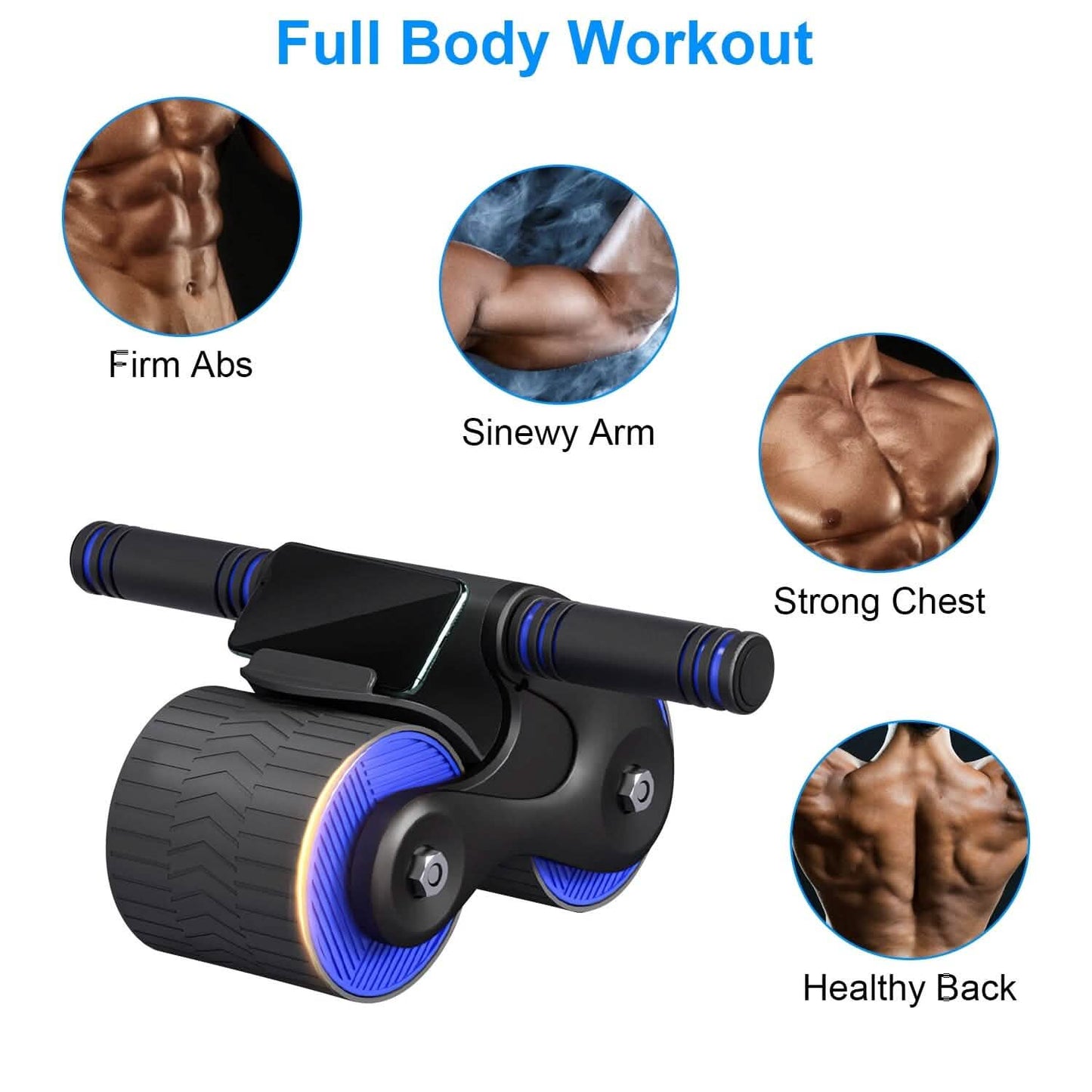 Automatic Rebound Anti-Slip AB Roller Wheel with Knee Pad Holder