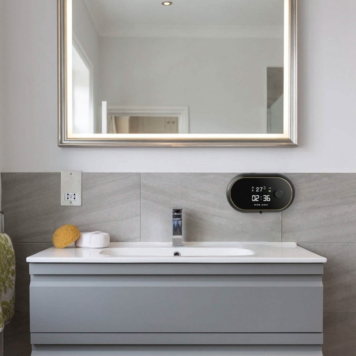 Automatic Soap Dispenser Wall Mounted Hand Free with Clock Temperature