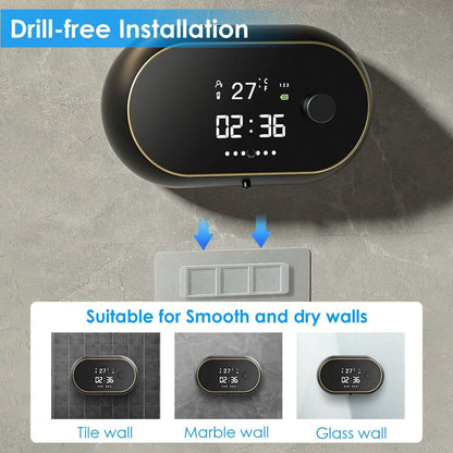Automatic Soap Dispenser Wall Mounted Hand Free with Clock Temperature