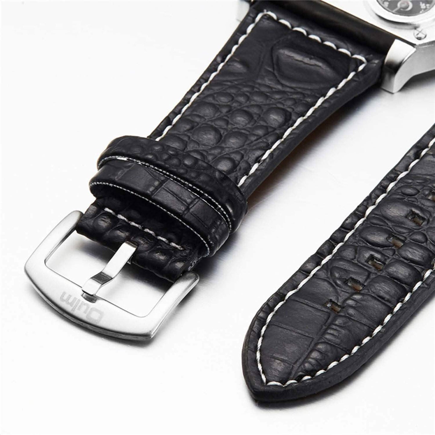 Avaner Mens Big Face Dual Time Zone Leather Strap Sport Watch