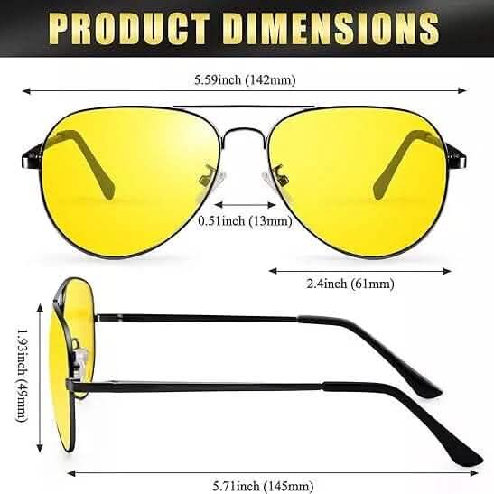 Aviator Tac Night Vision Glasses Polarized Sunglasses Anti Glare Driving Goggles
