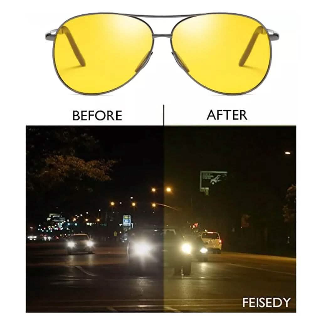 Aviator Tac Night Vision Glasses Polarized Sunglasses Anti Glare Driving Goggles