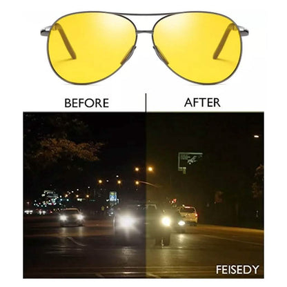 Aviator Tac Night Vision Glasses Polarized Sunglasses Anti Glare Driving Goggles