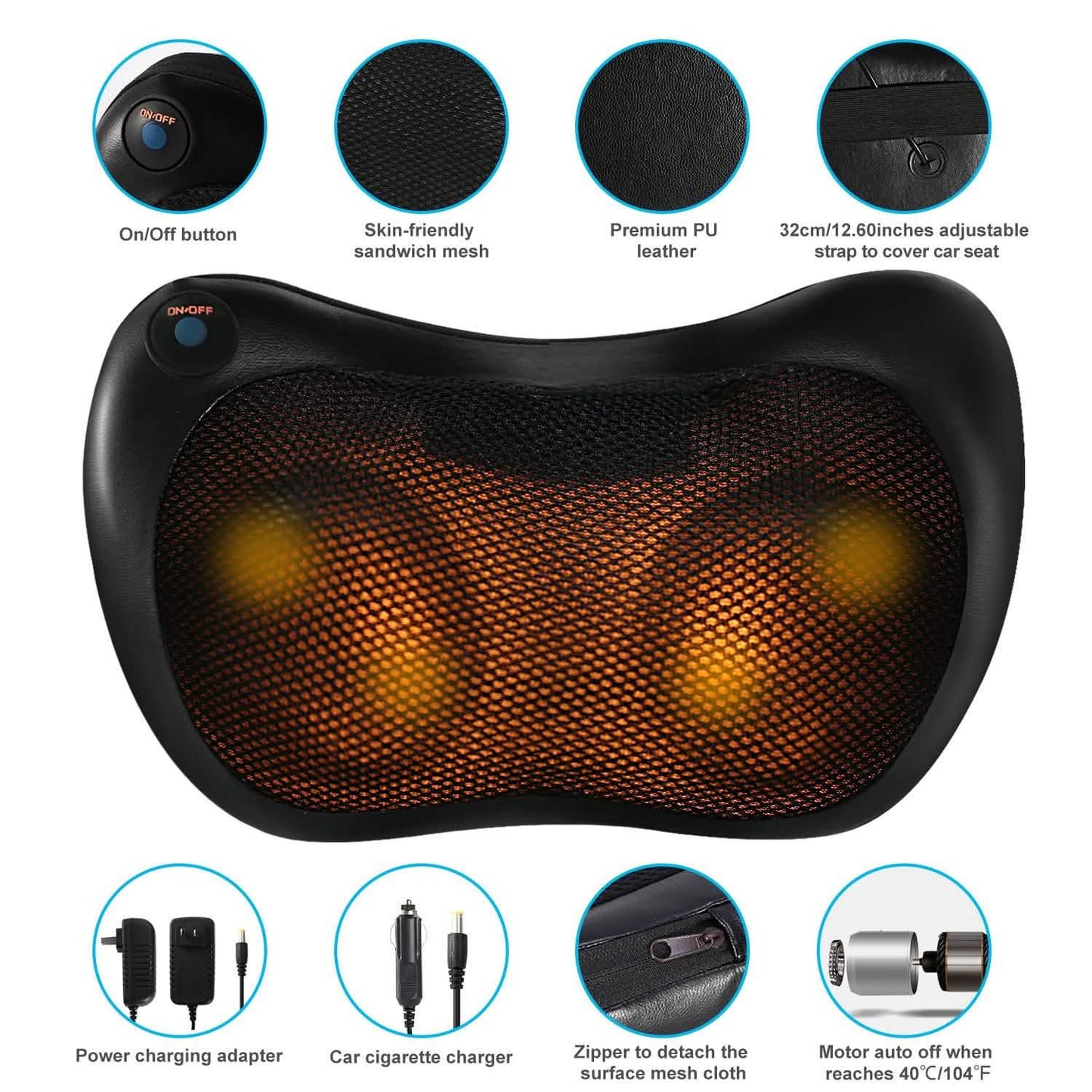 Back Neck Massage Pillow Kneading Massager