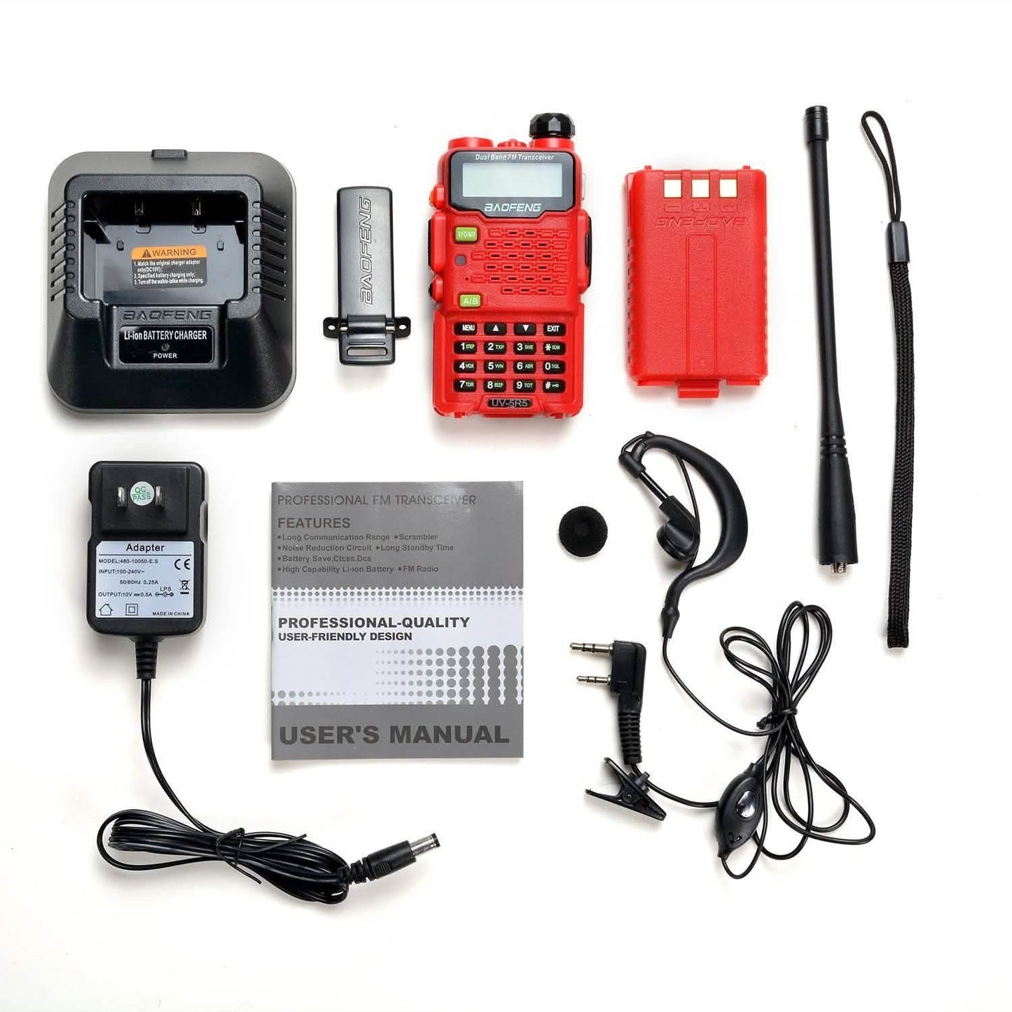 BAOFENG UV-5R5 Red Walkie Talkies