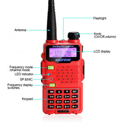 BAOFENG UV-5R5 Red Walkie Talkies