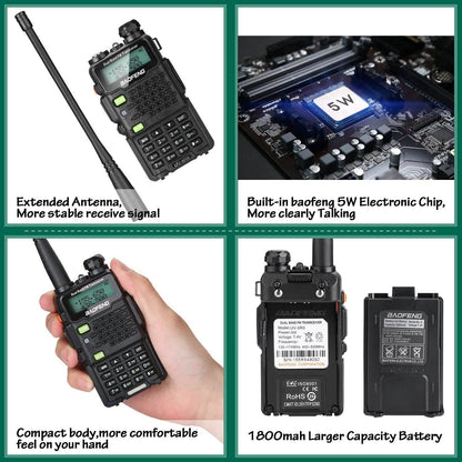 BAOFENG UV-5R5 VHF/UHF Dual Band Two Way Ham Radio Transceiver Walkie Talkie