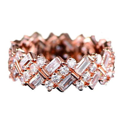 Barzel 18K Gold Plated Ring Made with Swarovski Crystal