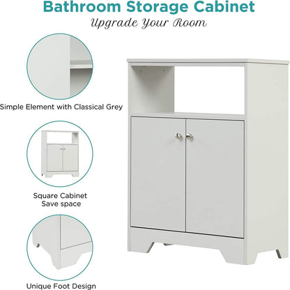 Bathroom Storage Cabinet with Two Doors and Adjustable Shelves