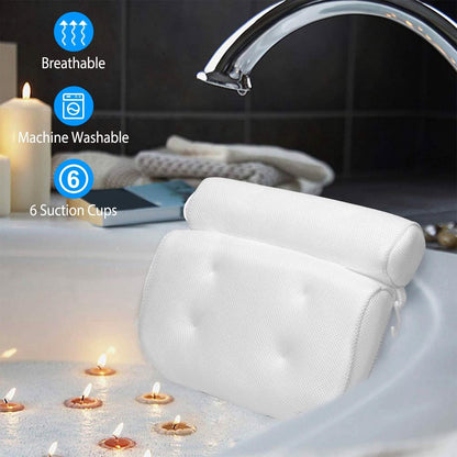Bathtub Pillow Suction Cup Bath Pillow Air Mesh
