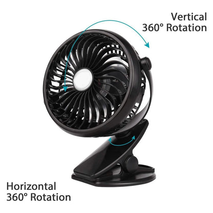 Battery Operated Clip on Mini Desk Fan
