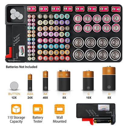 Battery Organizer Storage Case