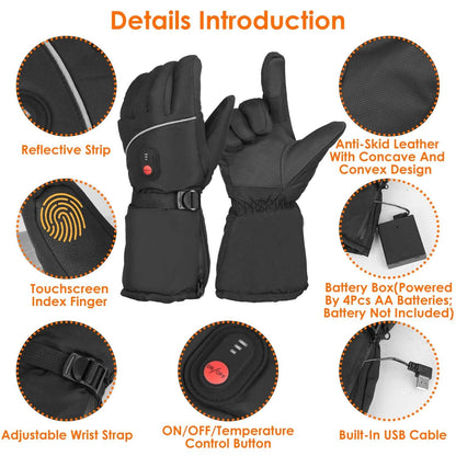 Battery Powered USB Touchscreen Thermal Gloves