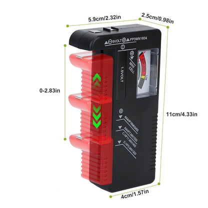 Battery Tester Checker Universal For AA AAA C D 9V 1.5V Button Cell Battery