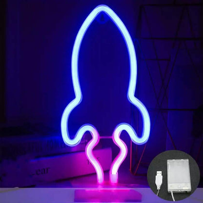 Battery USB LED Neon Light Wall Signs Night Home Decor