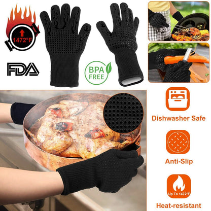 BBQ Gloves 1472¬∞F Heat Resistant Grill Gloves Anti-slip