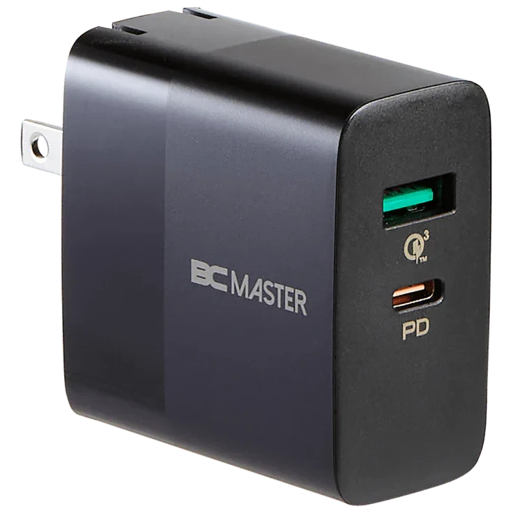 BCMASTER 2-Port Wall Charger 30W USB-C PD and 18W USB-A