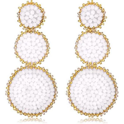 Beaded Drop Earrings Statement Seed Bead Earring