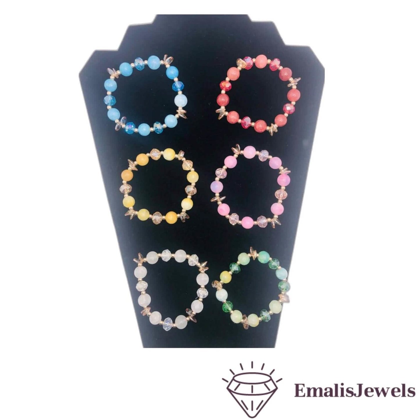 Beautiful Handmade Stone and Glass Beads Bracelets