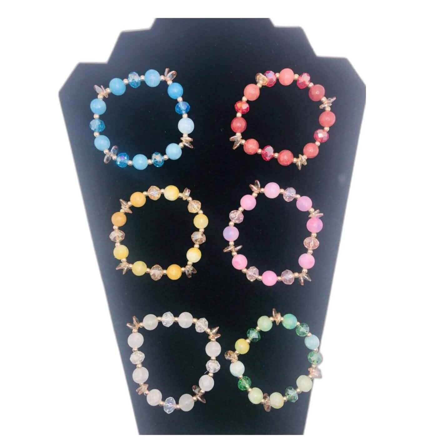 Beautiful Handmade Stone and Glass Beads Bracelets