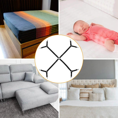 Bed Sheet Fasteners Adjustable Crisscross Elastic Sheet Suspenders