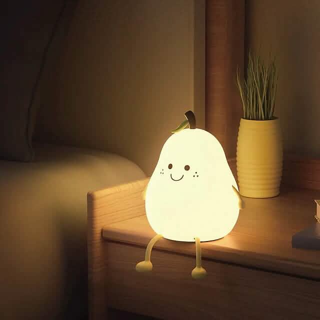 Bedroom Sleeping Bedside Tap Light LED Pear Shape Night Light