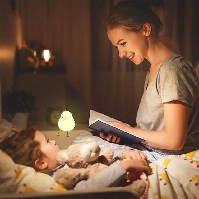 Bedroom Sleeping Bedside Tap Light LED Pear Shape Night Light