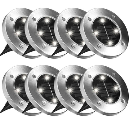 Bell + Howell Solar-Powered LED Garden Disk Lights Set