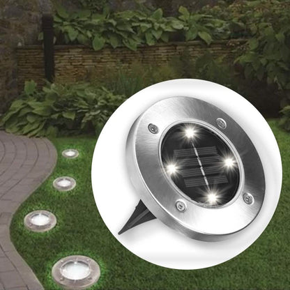Bell + Howell Solar-Powered LED Garden Disk Lights Set