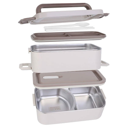 Bento Lunch Box 3 Stackable Food Container with Chopsticks and Spoon